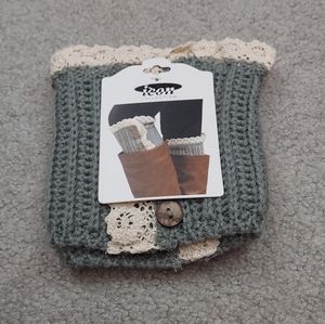 Icon Collection | Gray Ivory Boot Knit Cuffs Boot Topper